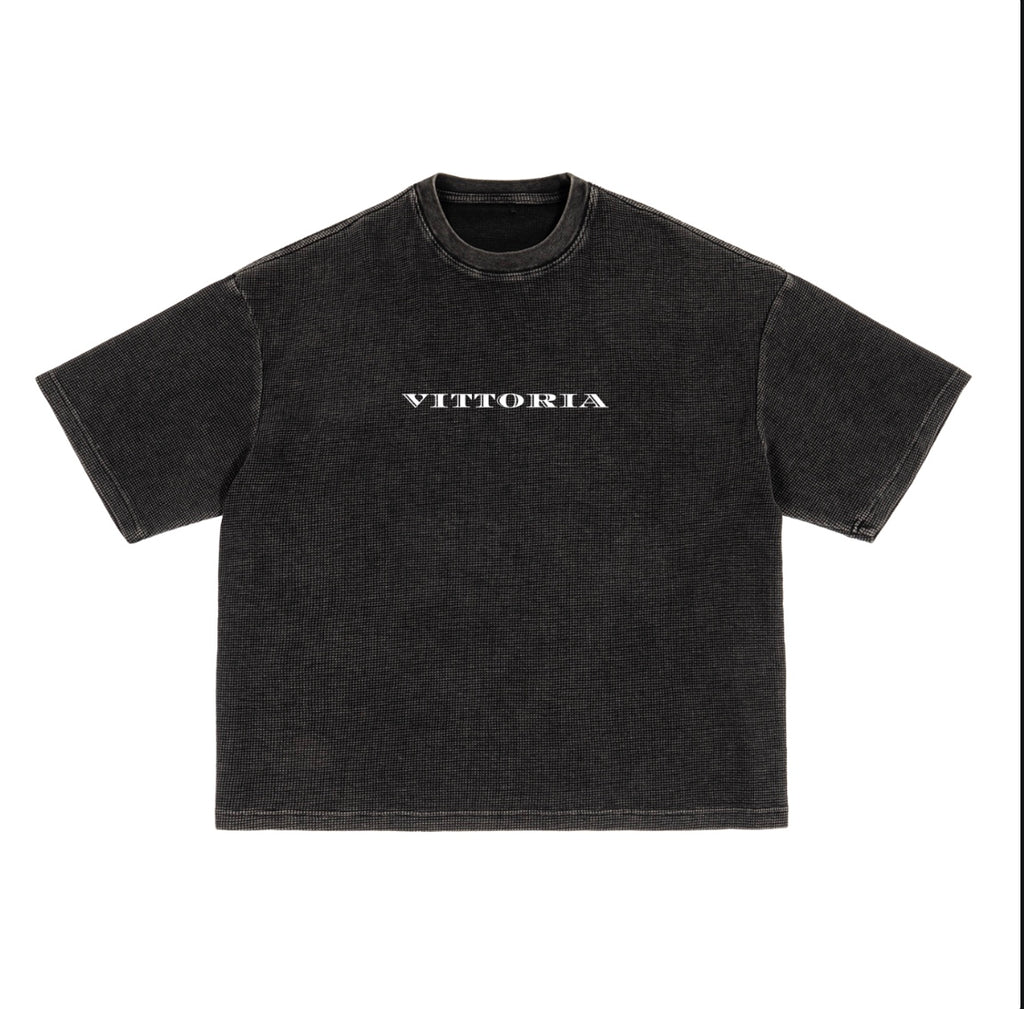 Vittoria Waffle-Texture Washed Boxy T-Shirt