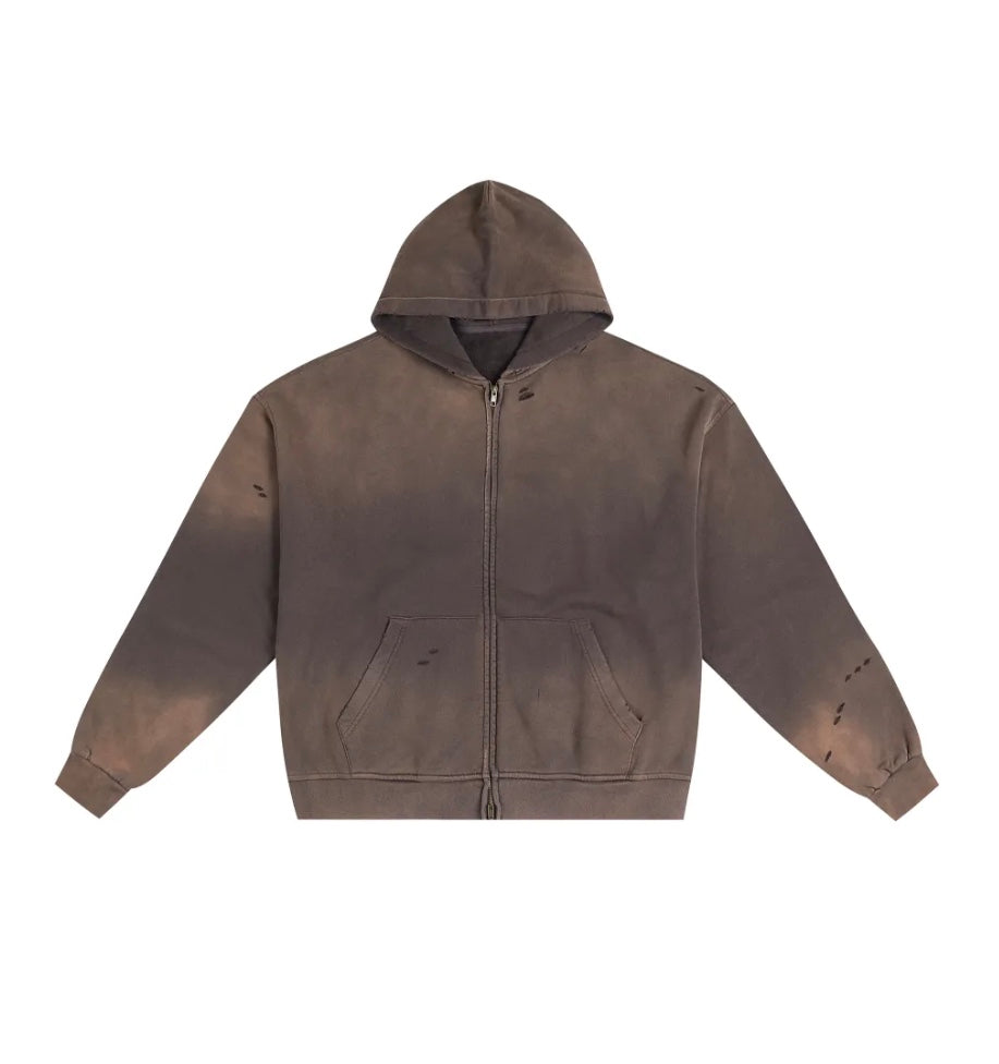 Vittoria Hand-Frayed Sunfade Zip Hoodie