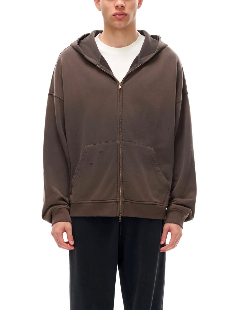 Vittoria Hand-Frayed Sunfade Zip Hoodie